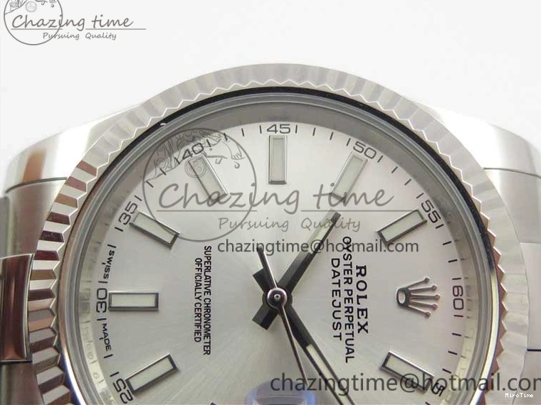 MiroTime 1229 DateJust 126334 SS Noob 1:1 904L Best Edition Silver Dial Stick Markers on Oyster Bracelet A HighQuality 3168